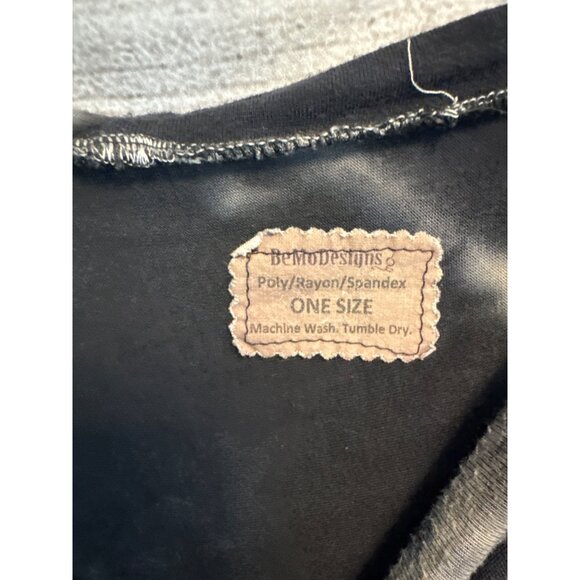 Bemo Designs Tie Dye Black Gray Oversized hand crocheted Shirt OS - Picture 2 of 3